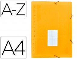 Carpeta clasificadora 13 departamentos Liderpapel A4 polipropileno naranja flúor